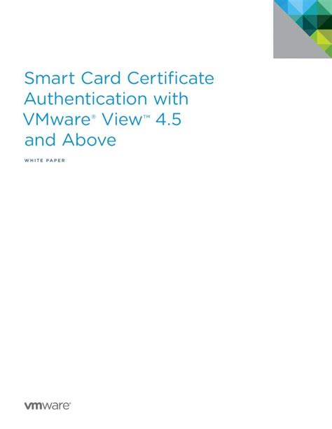 smart card certificate authentication with vmware view|Configuring and Managing Smart Card .